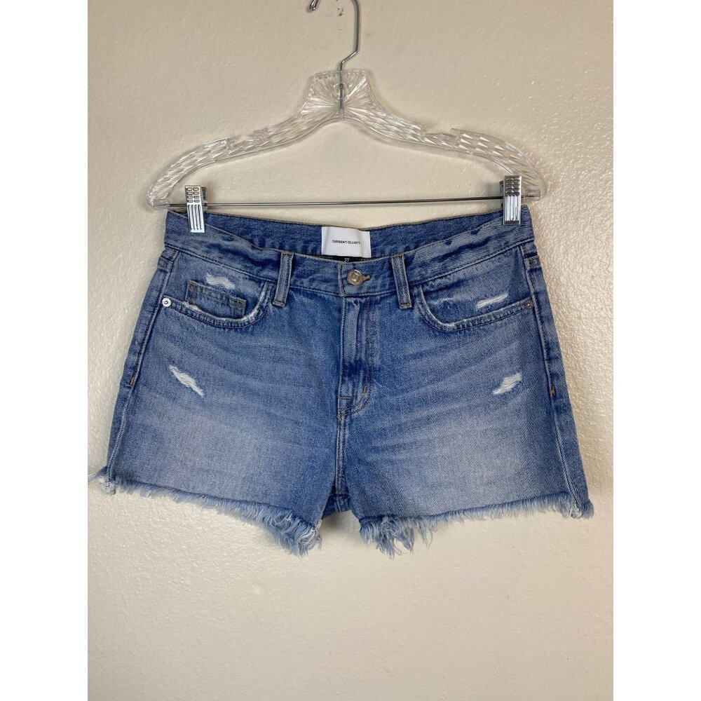 Current/Elliott Womens Denim Jean Shorts Size 27 Blue Classic Casual